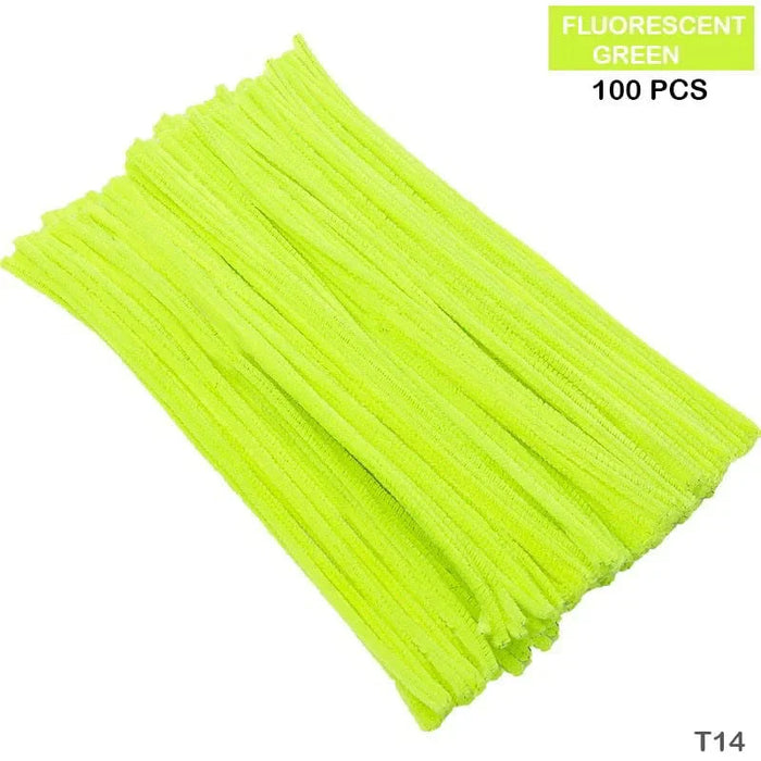 Apple Green Pipe Cleaner for Craft and Bouquet l Plain l Pack of 100Pc (T14)