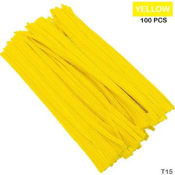 Pipe Cleaner Plain 100Pc L Yellow (T15)