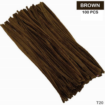Pipe Cleaner Plain 100Pc Brown (T20)