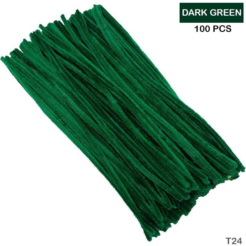 Pipe Cleaner Plain 100Pc D Green (T24)