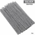 Silver Glitter Pipe Cleaners - SKU: T25 | 100 Pieces