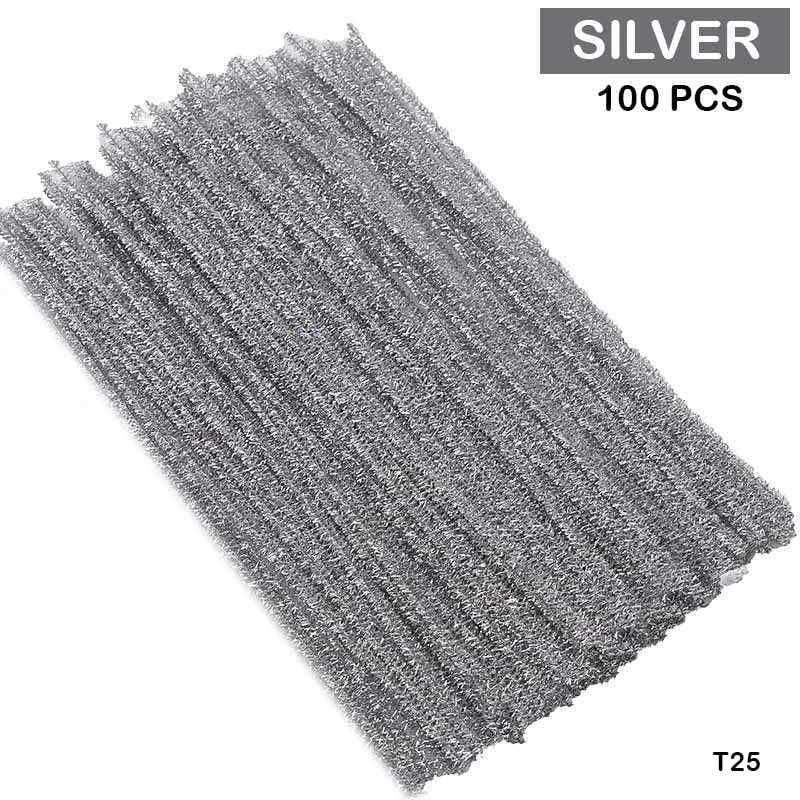 Silver Glitter Pipe Cleaners - SKU: T25 | 100 Pieces