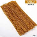 Gold Glitter Pipe Cleaners - SKU: T26 | 100 Pieces