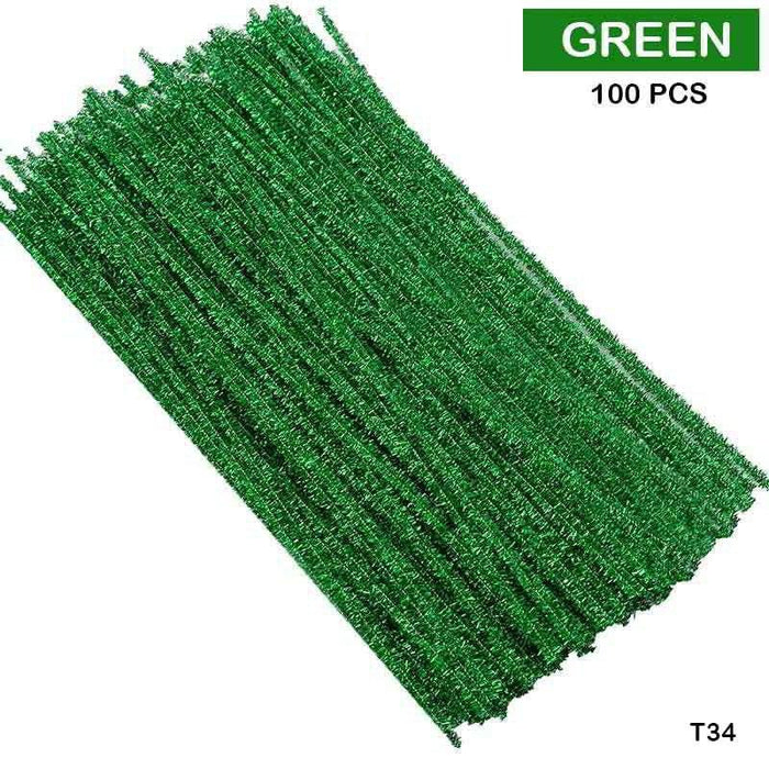 Dark Green Glitter Pipe Cleaners | 100 Pc Pack (T34)