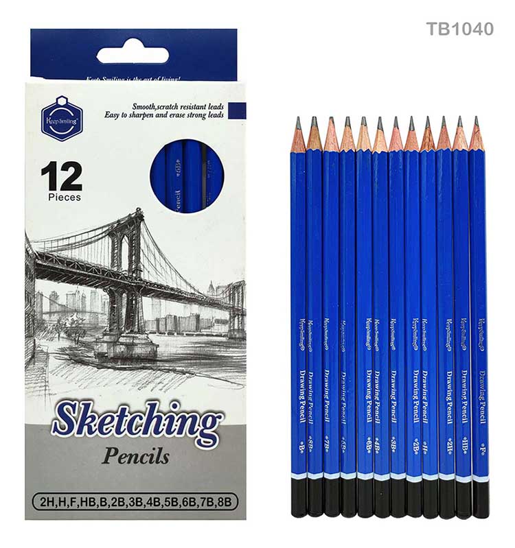 Sketching Pencils Set - 12 Pcs Graphite Drawing Pencils