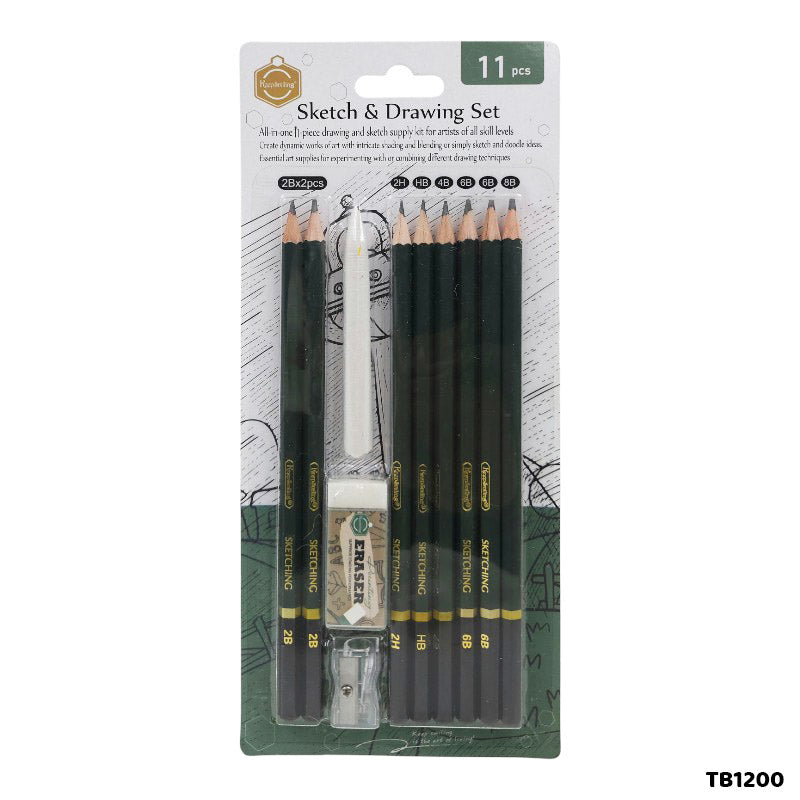 Sketch & Drawing Set - 11 Pcs Art Kit for Beginners