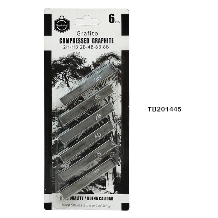 Compressed Graphite Sticks - Pack of 6 for Drawing