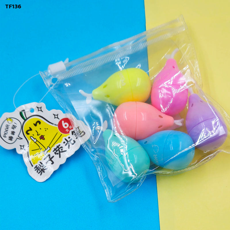 Pear Highlighter Set - 6 Pcs