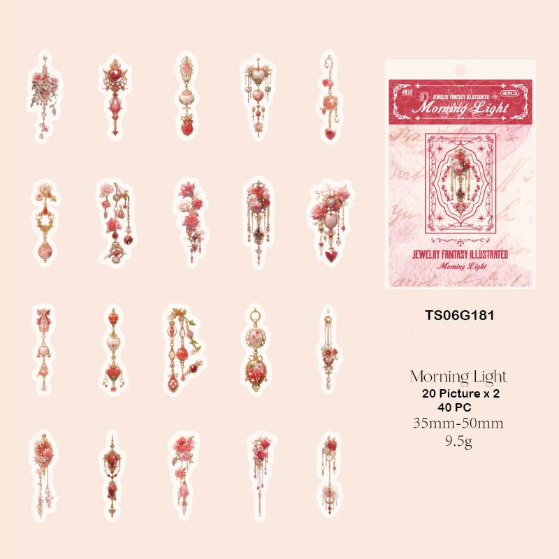 Ts06G181 Jewelry Fantasy Illustrated Sticker 40Pc