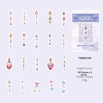 Ts06G184 Jewelry Fantasy Illustrated Sticker 40Pc