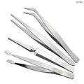Stainless Steel Tweezers Set - 4 Pcs for Crafts & Resin Art