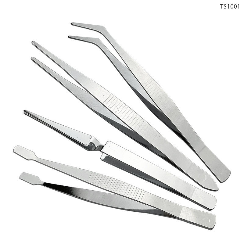 Stainless Steel Tweezers Set - 4 Pcs for Crafts & Resin Art