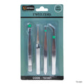 Stainless Steel Tweezers Set - 4 Pcs for Crafts & Resin Art