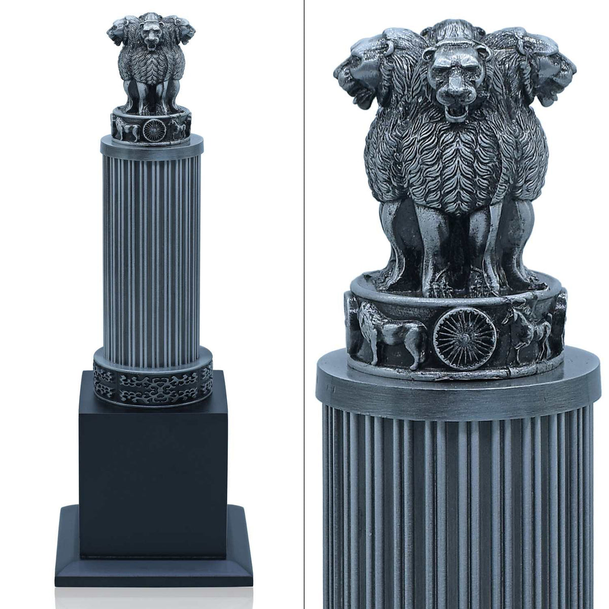 Desktop Metal Ashoka Pillar 28CM Antique Black