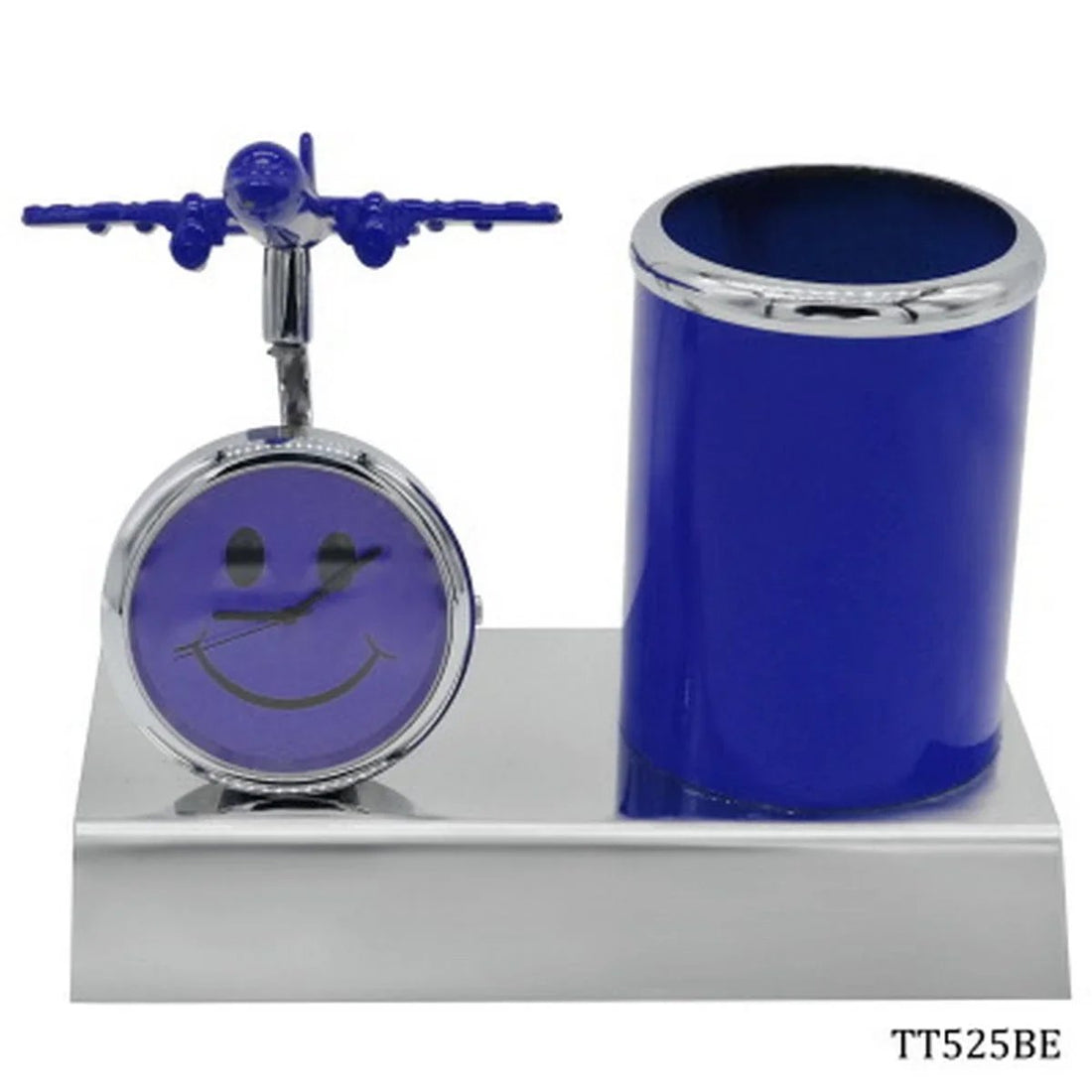 Pen Stand With Watch With Air Craft Blue TT525BE