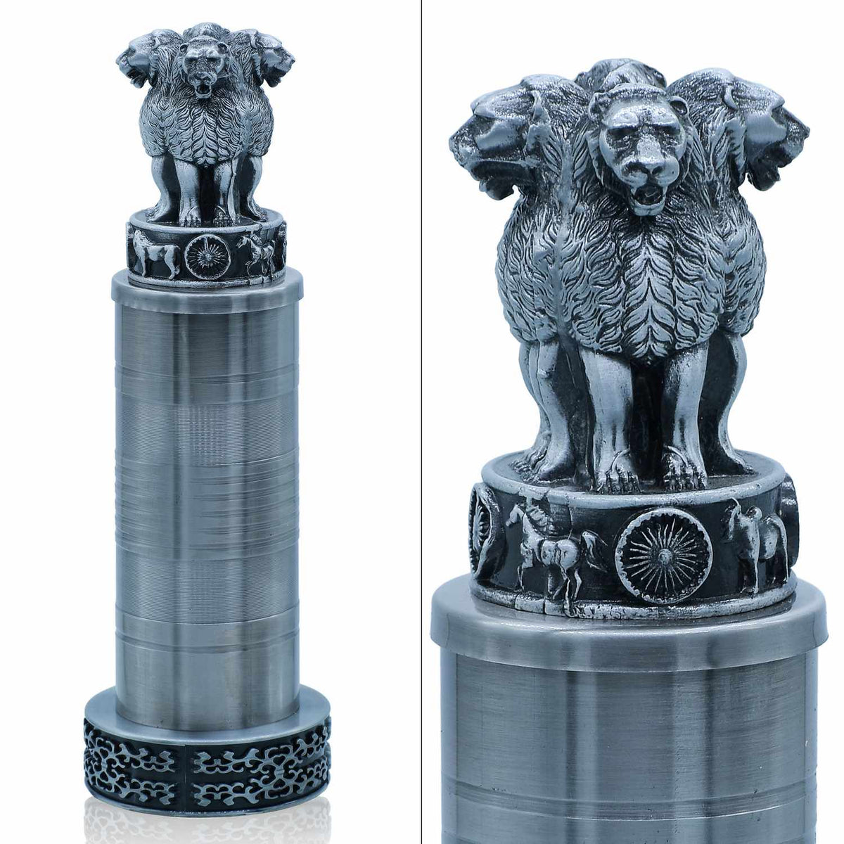 Metal Ashoka Pillar 19CM Antique Black