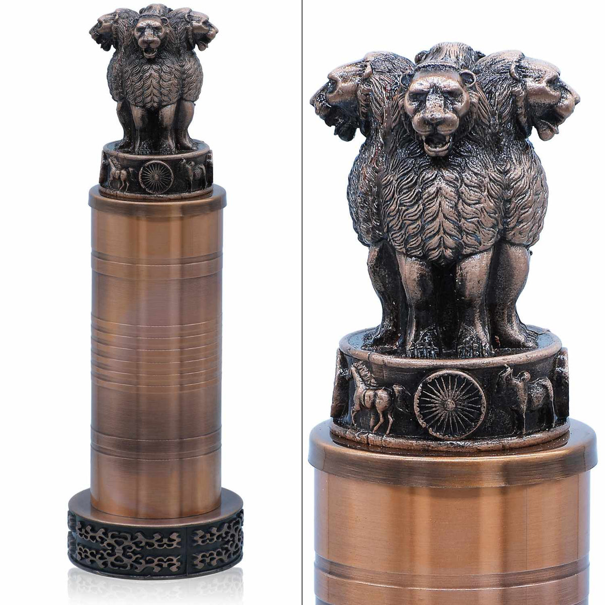 Metal Ashoka Pillar 19CM Copper
