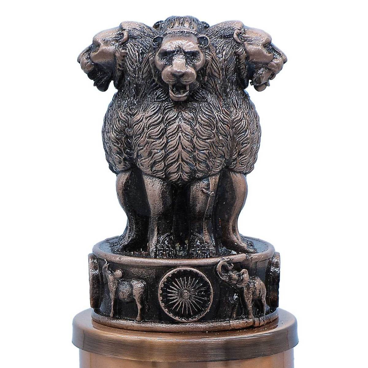 Metal Ashoka Pillar 19CM Copper view 3