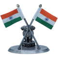 Metal Ashoka Stambh With 2 Cross Flag OX Black view 3