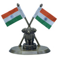 Metal Ashoka Stambh With 2 Cross Flag Mehndi