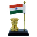 Table Top Ashoka Stambh With Flag Gold view 2