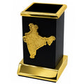 Table Top Pen Stand Gold India Logo view 2