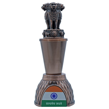 Desktop Metal Ashoka Pillar Flag 11CM Copper