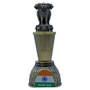 Desktop Metal Ashoka Pillar Flag 11CM Mehndi