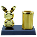 Table Top Pen Stand Gold Rabbit Design