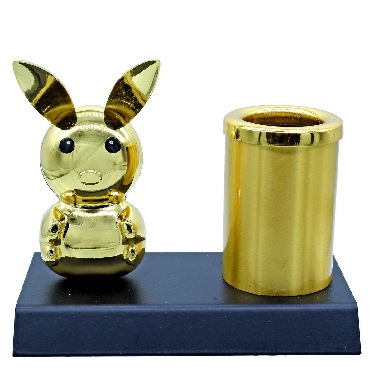 Table Top Pen Stand Gold Rabbit Design