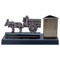 Table Top Pen Stand Bullock Cart With Base Copper