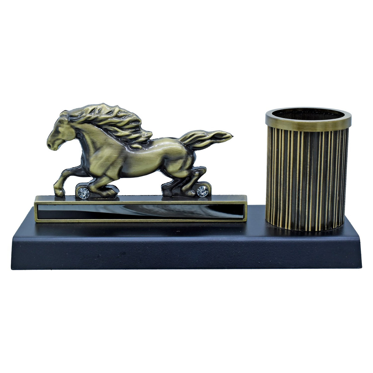 Table Top Pen Stand Horse Design With Base Mehndi