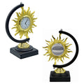 Table Top Sun Design Gold With Black Base With Watch view 2
