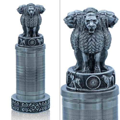 Metal Ashoka Pillar 16CM Black