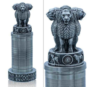 Metal Ashoka Pillar 16CM Black