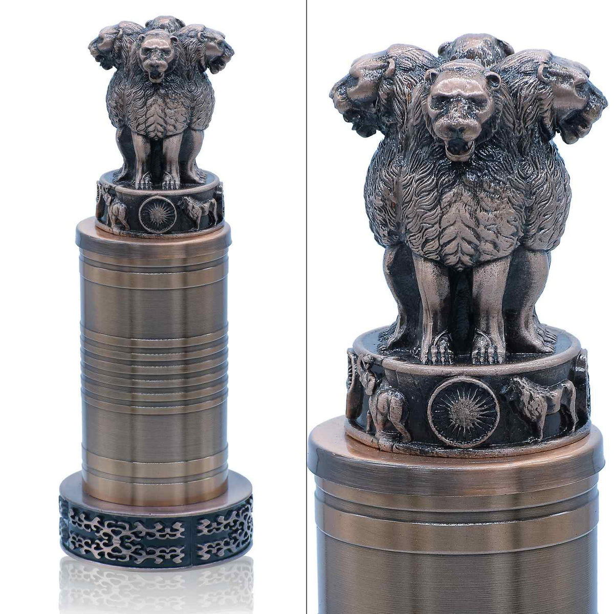 Metal Ashoka Pillar 16CM Copper