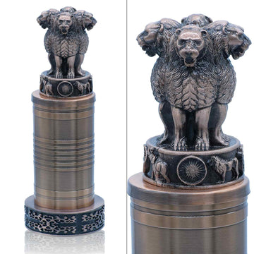 Metal Ashoka Pillar 16CM Copper