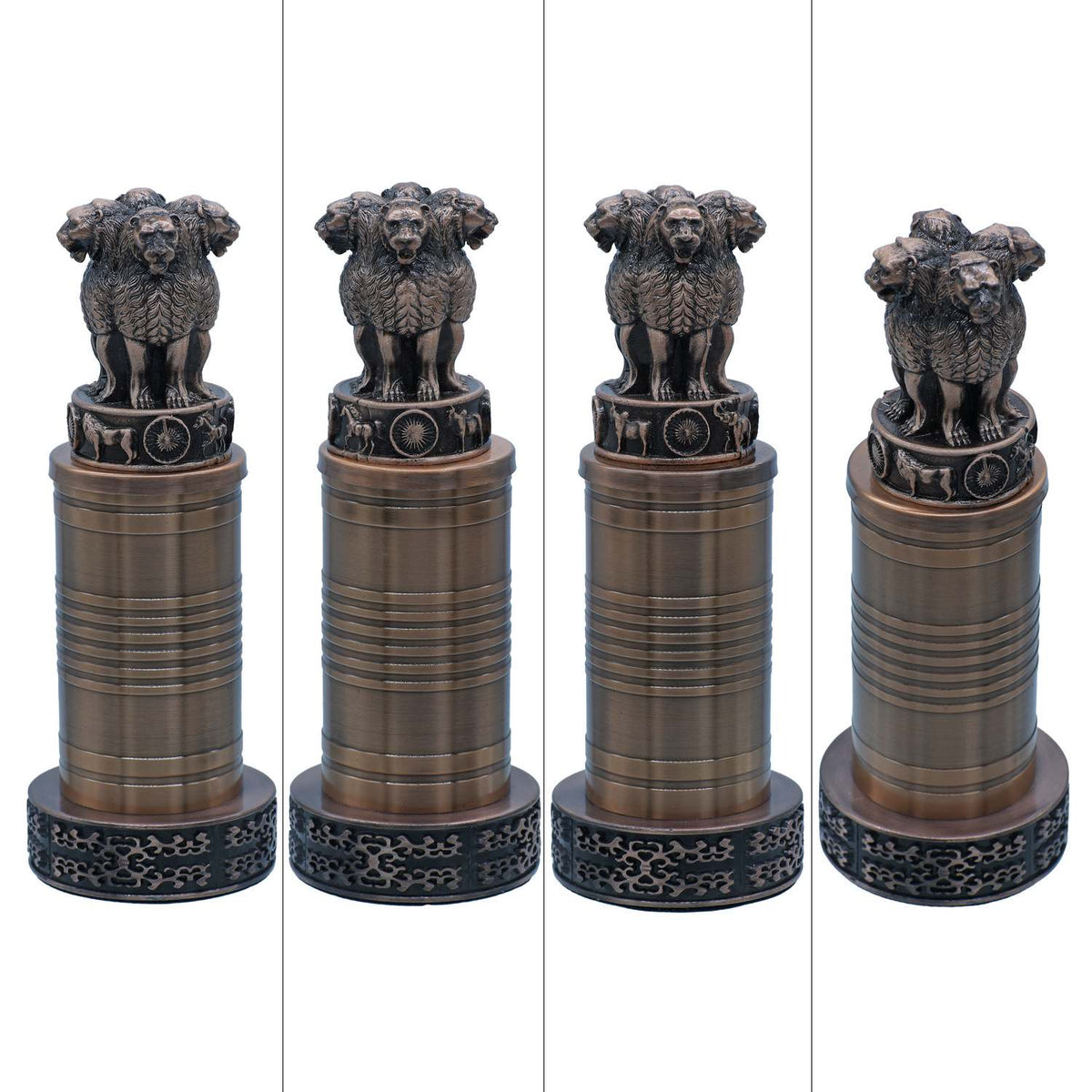 Metal Ashoka Pillar 16CM Copper view 2