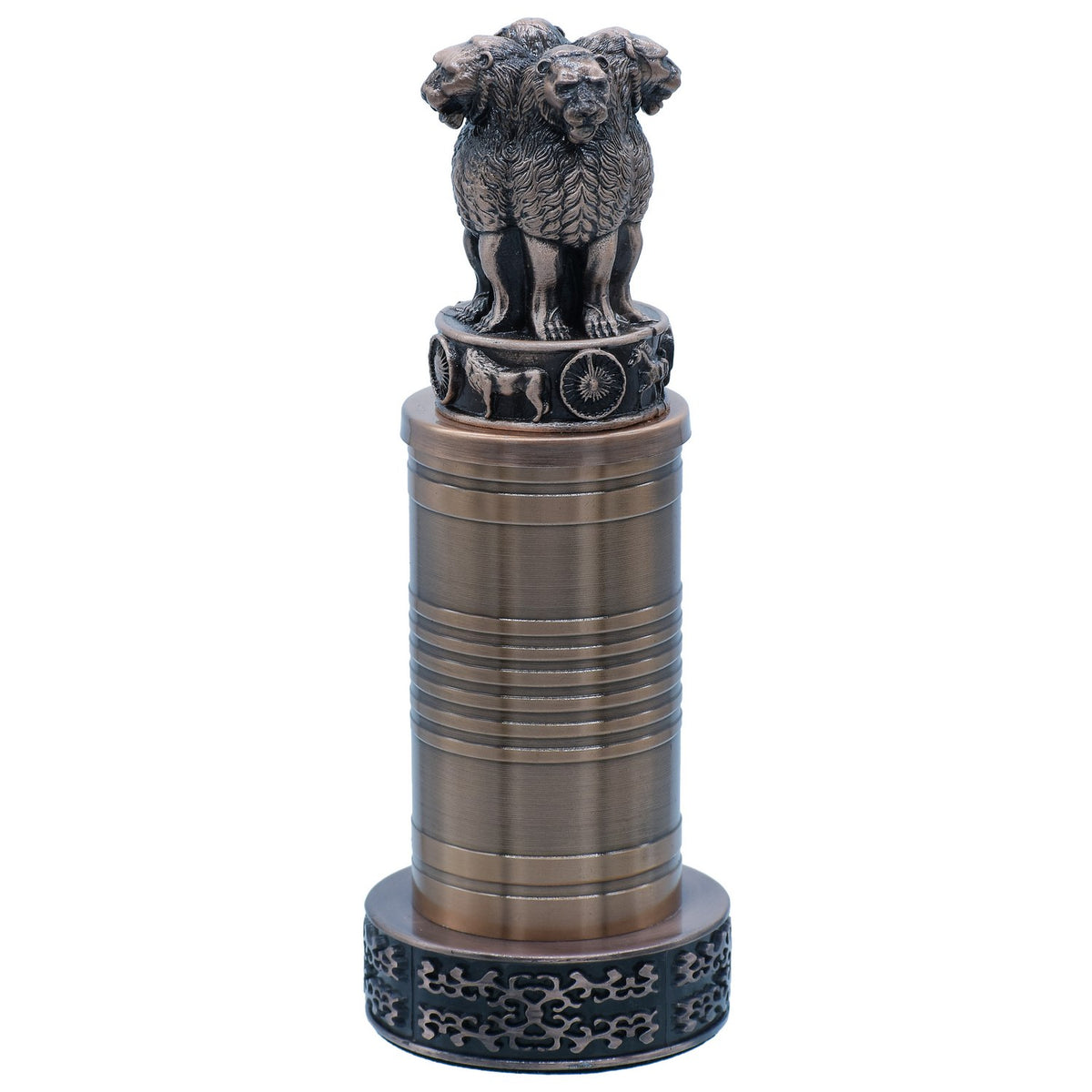 Metal Ashoka Pillar 16CM Copper view 3