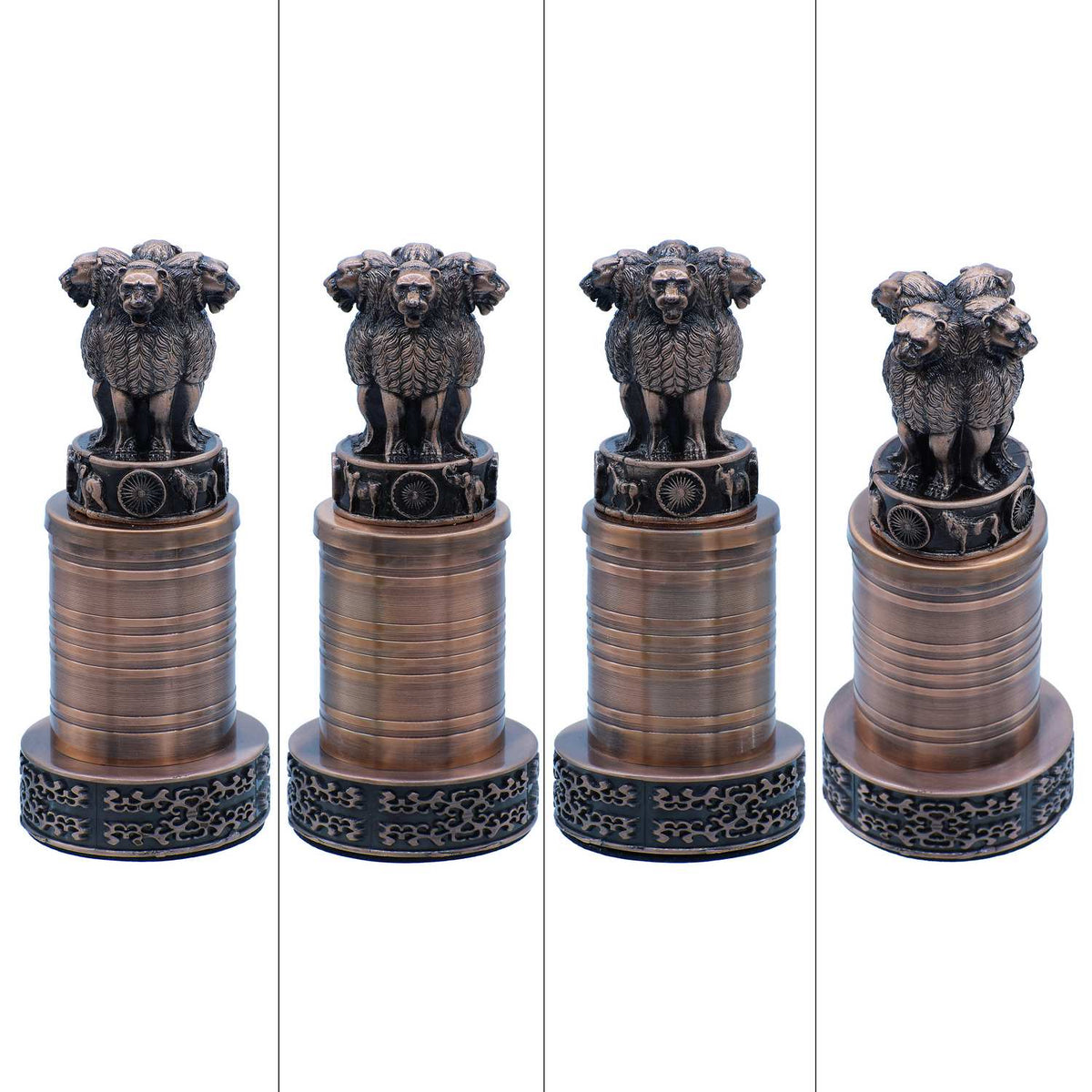 Metal Ashoka Pillar 14CM Copper view 2
