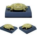 Table Top Gold Tortoise With Wooden Base