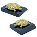 Table Top Gold Tortoise With Wooden Base view 2