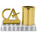 Table Top Pen Stand Gold With CA Logo Design