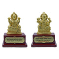 Table Top Gold Wooden Base Laxmi Ji With Ganesh view 2