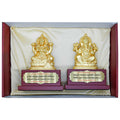 Table Top Gold Wooden Base Laxmi Ji With Ganesh view 3