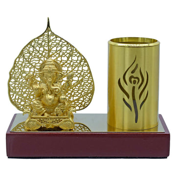 Table Top Pen Stand Gold Leaf Ganesh