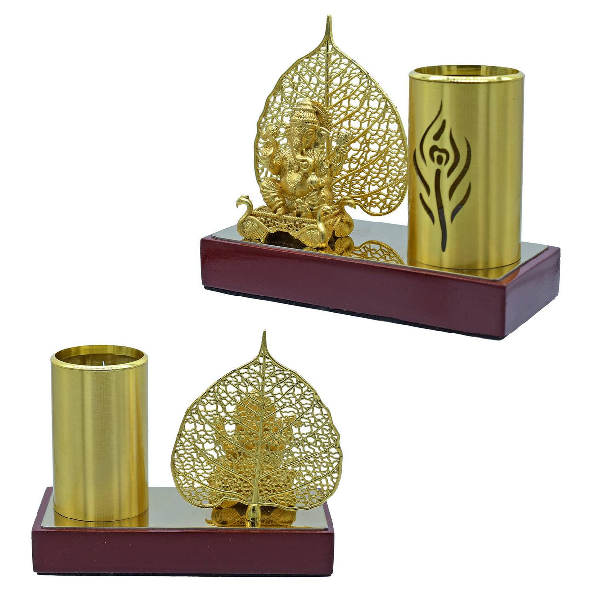 Table Top Pen Stand Gold Leaf Ganesh view 2