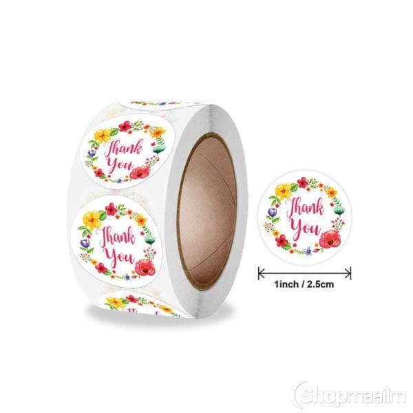 (JUMBO ROLL) Thank you labels for your small business (500 Labels) 1 inch