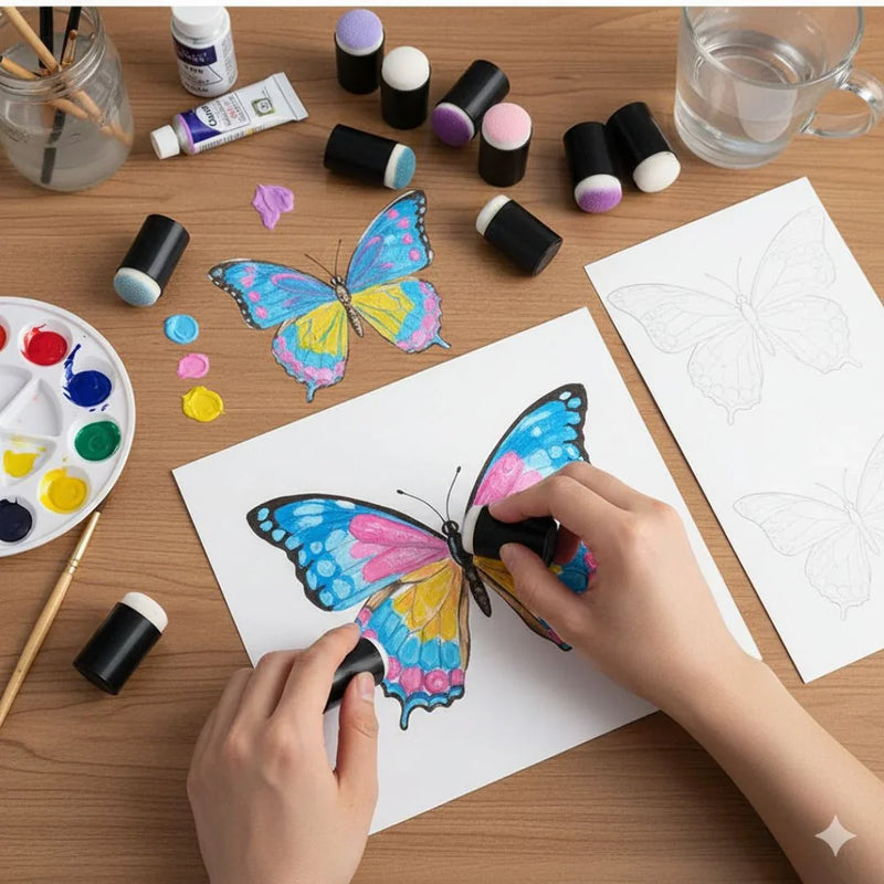 (Buy 1 Get 1 Free) Finger Sponge Brushes for Kids' Activities