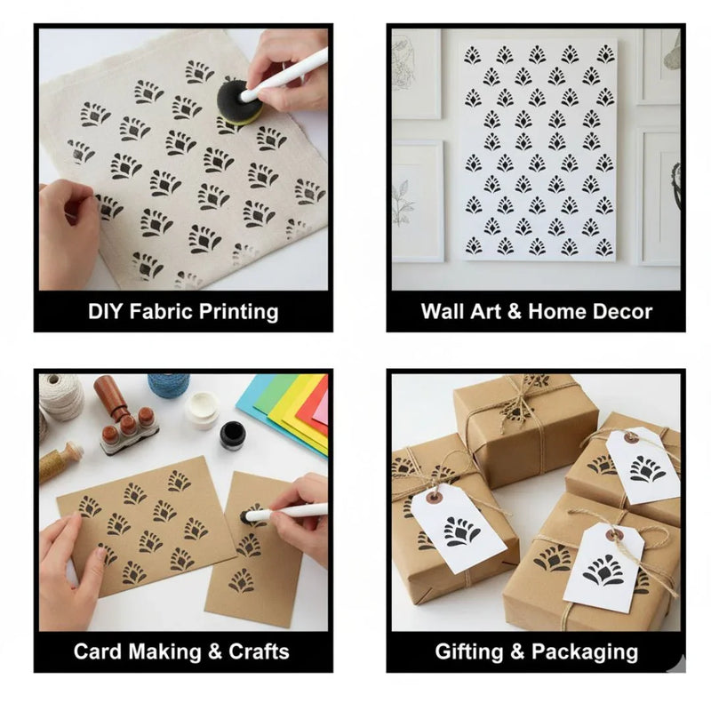 Drawing Stencil Plastic A4 Leaf DesignBall